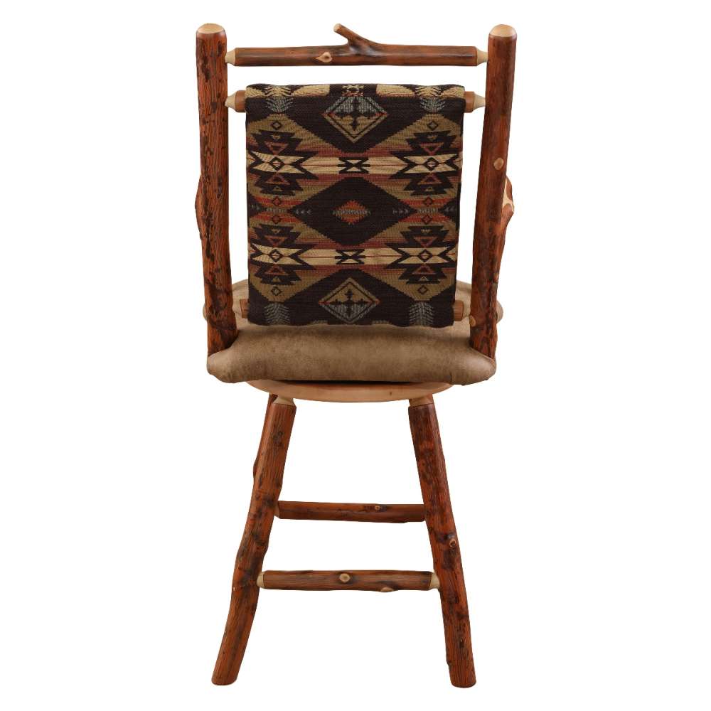 Fireside Lodge Hickory Log South Fork Swivel Counter Stool with