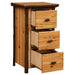 Fireside Lodge Hickory Log Three Drawer File Cabinet is shown at an angle with drawers open, showing the interior space and solid wood construction
