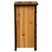 Fireside Lodge Hickory Log Three Drawer File Cabinet is shown from the side with light hickory panels, dark log supports, and a flat wooden top