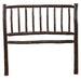 Fireside Lodge Hickory Log Traditional Bed headboard is shown alone with vertical log spindles and thick rounded posts