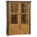 Fireside Lodge Hickory Log Twelve Gun Cabinet is a rustic hickory wood gun cabinet with glass doors that securely stores and displays up to twelve rifles or shotguns