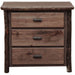 Fireside Lodge Log Three Drawer Chest is a rustic wooden chest with three wide drawers, bark-covered log corners, and a thick solid wood top