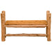 Fireside Lodge Voyageur Bench with Arms is a rustic log bench with a smooth wooden seat, sturdy armrests, and a natural knotty wood finish