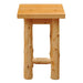 Fireside Lodge Voyageur Log Nightstand with a thick wood top, two log legs, and one bottom support bar