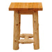 Fireside Lodge Voyageur Log Nightstand with a thick wood top, two log legs, and two bottom support bars