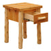 Fireside Lodge Voyageur One Drawer Nightstand shown from an angled view with the drawer pulled open
