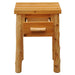 Fireside Lodge Voyageur One Drawer Nightstand shown from the front with log-style legs and one drawer with a wooden handle