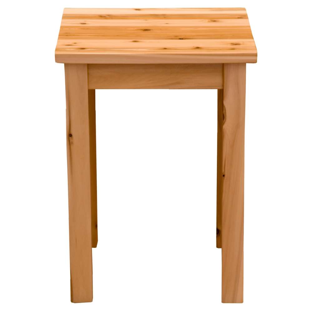 Fireside Lodge Voyageur Open Nightstand shown from the front with a square wood top and four straight legs