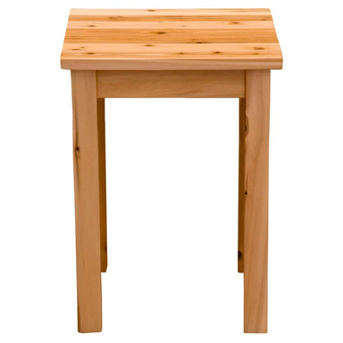 Fireside Lodge Voyageur Open Nightstand shown from the front with a square wood top and four straight legs