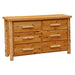 Fireside Lodge Voyageur Six Drawer Dresser shown closed with six rustic drawers and log-style handles