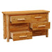 Fireside Lodge Voyageur Six Drawer Dresser shown with three drawers open, revealing deep wooden storage space