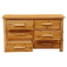 Fireside Lodge Voyageur Six Drawer Dresser shown with two drawers partly open and thick log frame edges