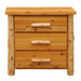 Fireside Lodge Voyageur Three Drawer Chest is a rustic knotty wood dresser with three drawers and log-style handles for a cozy cabin look