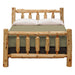 Fireside Lodge Voyageur Traditional Bed - Assembled is shown fully assembled with a mattress, highlighting its sturdy natural log frame