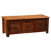 Fireside Lodge Barnwood Enclosed Coffee Table features a sturdy reclaimed wood build with three closed drawers