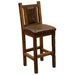 Fireside Lodge Barnwood Artisan Barstool features a padded leather seat and back for added comfort