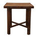 Fireside Lodge Barnwood Square Pub Table - 40-Inch features a sturdy square top and crossbar support made from rich, reclaimed wood