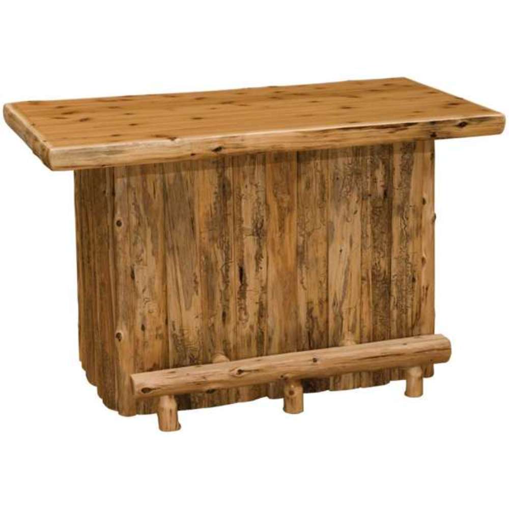 Fireside Lodge Cedar Log 5-Foot Bar has a rustic cedar wood design with a smooth top and log-style front