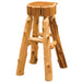 Fireside Lodge Cedar Slab Counter Stool is a rustic wooden stool with a round cedar slab seat and sturdy log-style legs