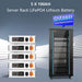 Five white rack batteries with cabinet for SGR-16K25T Sun Gold Power 16000W 48VDC 120V/240V LiFePO4 25.6KHW Lithium Battery Off-Grid Solar Kit