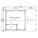 Floor layout of the GardenHouse24 USA Nepean 44A Garden Room with labeled room dimensions in square feet for each section of the structure