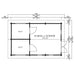 Floor plan diagram displays the layout of GardenHouse24 USA Farum 70 Garden Room with 2 small rooms and one large open area