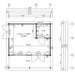 Floor plan diagram of GardenHouse24 USA Lerum 44 Garden Room shows room dimensions and interior layout
