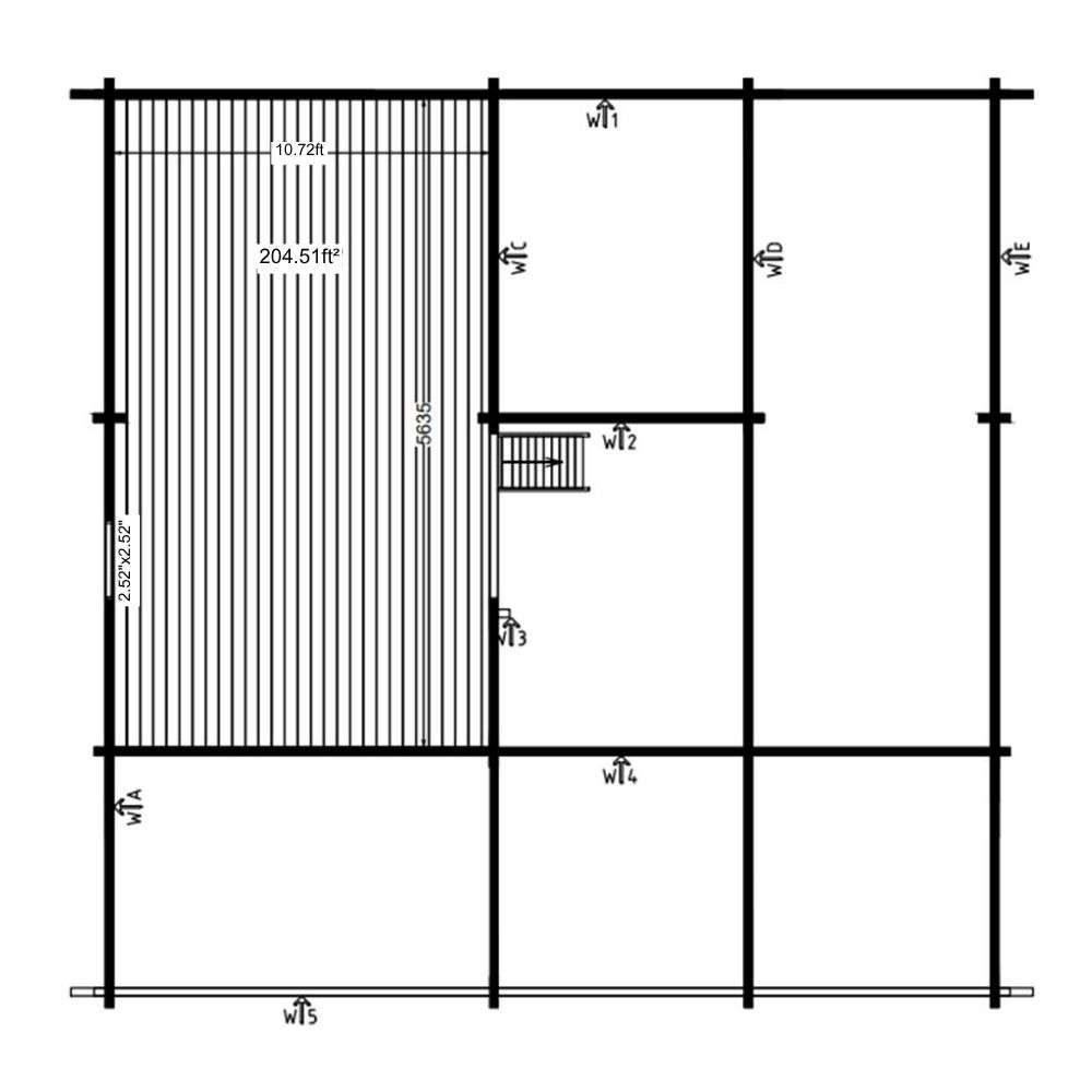 Floor plan highlighting a single large room layout labeled 19.00 m² within GardenHouse24 USA Mikka 70B Garden Room