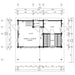 Floor plan illustrates interior measurements and room divisions inside GardenHouse24 USA Sauna Marit 90 Garden Room