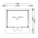 Floor plan in feet and inches showing the 40.5 square foot interior of GardenHouse24 USA Barbara 44A Garden Room
