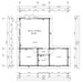 Floor plan layout showing interior room dimensions and wall measurements for GardenHouse24 USA Harbord 70 Garden Room