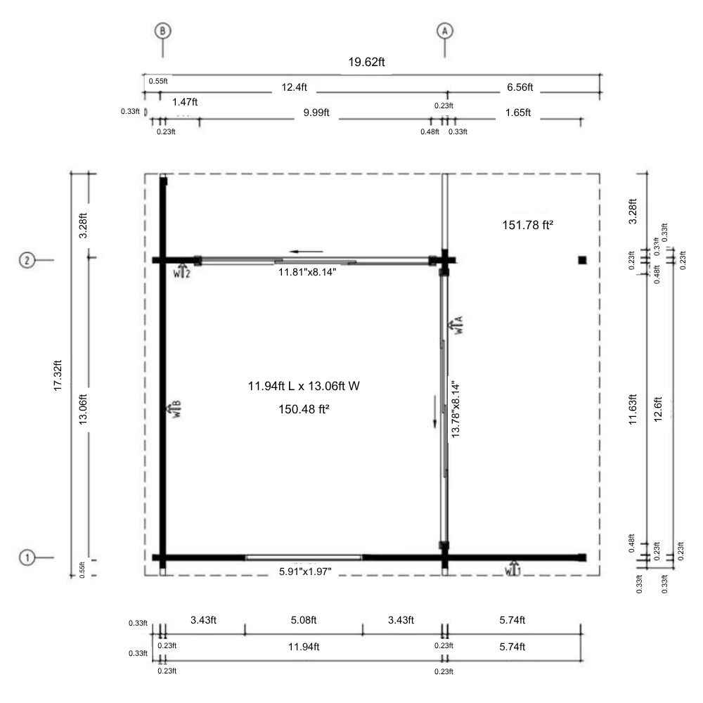 Floor plan of GardenHouse24 USA ALU Concept Relax 70A Garden Room outlines interior dimensions and wall placements from a top-down view