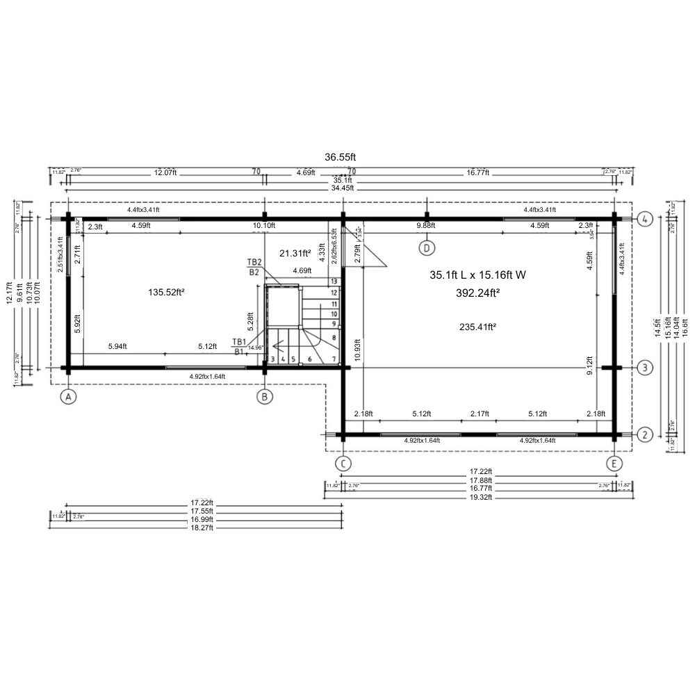 Floor plan of GardenHouse24 USA Marcy 70 Garden Room details room dimensions and layout across the ground level in a technical drawing