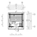 Floor plan of GardenHouse24 USA Sauna Li 90 Garden Room shows the internal layout with labeled dimensions