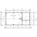 Floor plan of GardenHouse24 USA Sigrid 44 Garden Room with precise room dimensions and internal wall placements