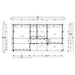 Floor plan of the GardenHouse24 USA Casablanca 70 Garden Room outlines multiple rooms with precise dimensions and wall placements