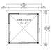 Floor plan of the GardenHouse24 USA Glaspavillon ALU 44E ISO Garden Room shows a square layout with 105.3 square feet of interior space