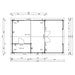 Floor plan of the GardenHouse24 USA Nepean 44A Garden Room, outlining a main living space, a small interior room, and a spacious front porch