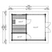 Floor plan of the GardenHouse24 USA Sauna Tanonka 70 Garden Room outlines three separate sections, labeled by square footage for easy visualization
