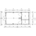 Floor plan of the GardenHouse24 USA Sigrid 44 Garden Room includes precise room dimensions and internal wall placements