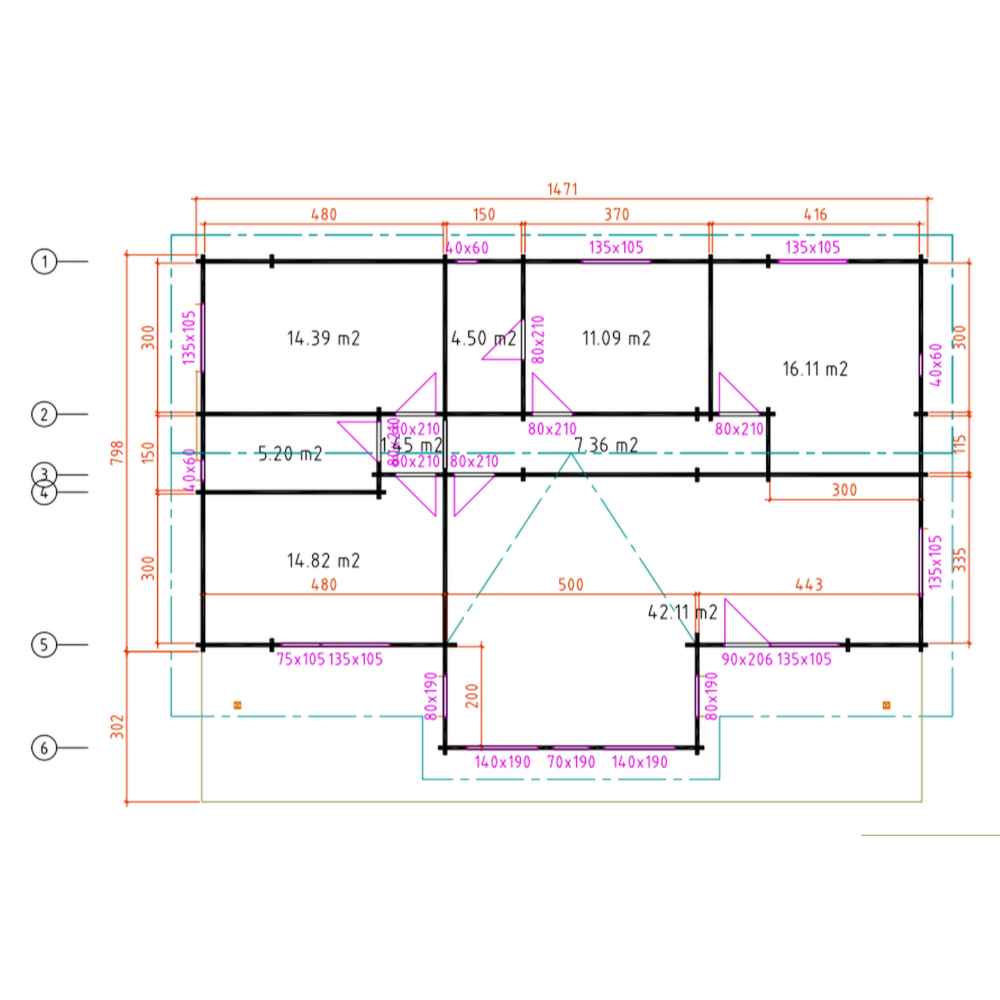 Floor plan with labeled room sizes, door placements, and wall dimensions outlines the interior of the GardenHouse24 USA Francesca 70 Garden Room