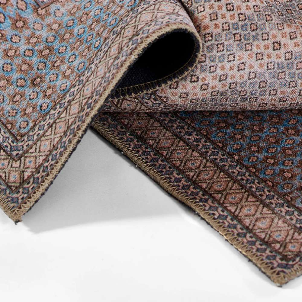 Folded corner of Momeni Afshar Indoor Rug - AFS34 Blue