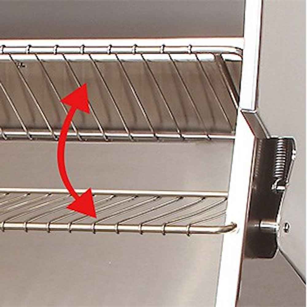 Folding warming rack inside the Alfresco Grills American Eagle 26” Cart Grill, 2 Burner