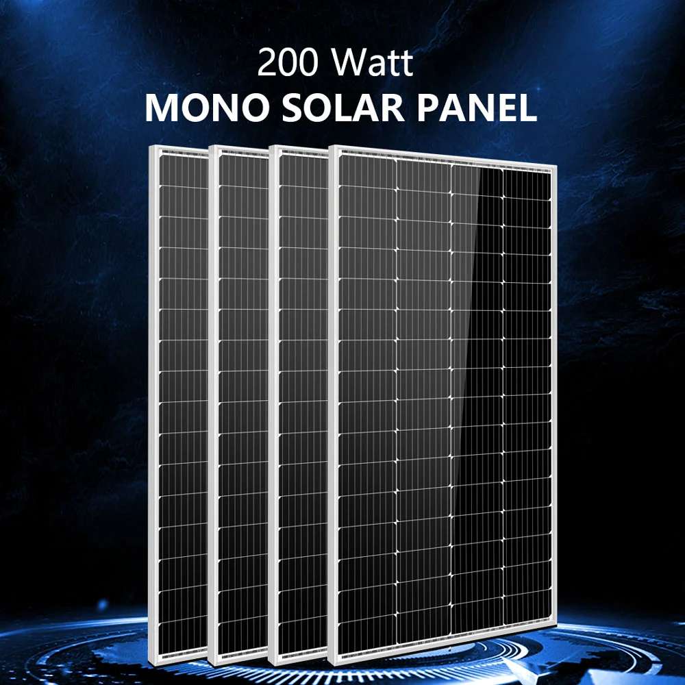 Four 200W mono solar panels included with Sun Gold Power 3000W 24V 120V 5.12KWH Lithium Battery 800W Solar Panel Off-Grid Solar Kit