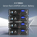 Four stacked 100Ah server rack LiFePO4 batteries for Sun Gold Power 8000W 48VDC 120V/240V LifePo4 20.48KWH Lithium Battery Off-Grid Solar Kit SGM-8K20