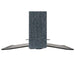 Front-facing close-up of a gray acoustic panel installed on GIK Acoustics Freestand Feet, emphasizing stability and floor support