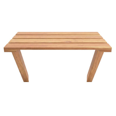 Front-facing view of Outdoor Living Today 8ft Western Red Cedar Shed Shelves (Set of 3) displays a clean, minimalist slatted design with evenly spaced boards