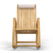 Front-facing view of Westminster Teak Aria Rocker highlights its seat, armrests, and optional head cushion for added comfort