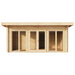 Front-facing image of the GardenHouse24 USA Taunus 70 Garden Room shows a clean, symmetrical wooden facade with five glass-panel doors