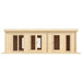 Front-facing image shows the natural wood finish and multiple entryways of the GardenHouse24 USA Henning 70 Garden Room